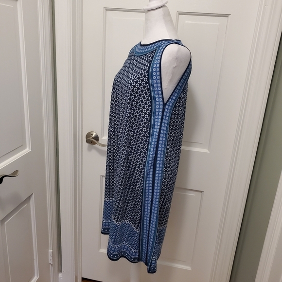 Max Studio Geometric Print Sleeveless Knit Dress Size Medium, Stretchy - Picture 2 of 8